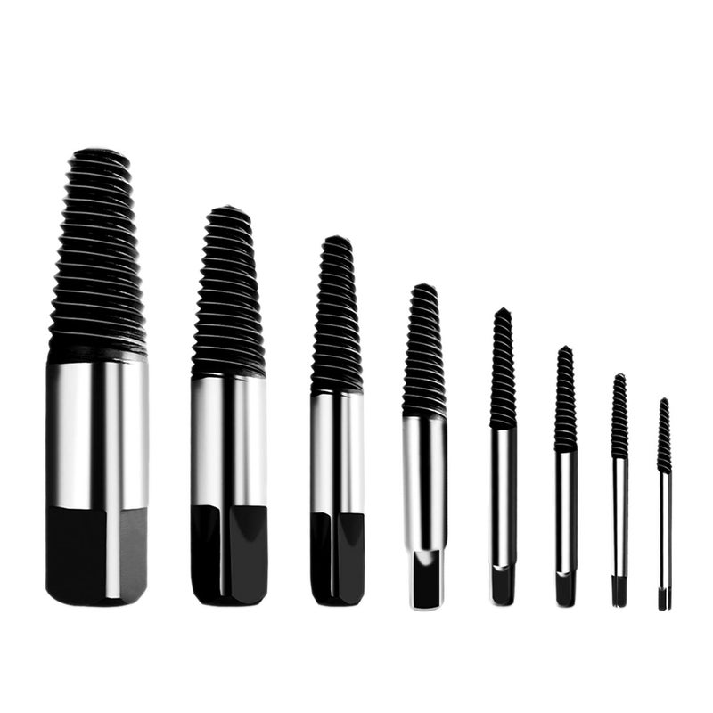 Hakkin 8 Pcs Damaged and Stripped Screw Extractor Set, 1/8â€- 3/4â€ Broken Bolt Extractor and Broken Water Pipe Remover Set, Ideal Left Hand Spiral Removal Tool Kit with Storage Case - Image 1